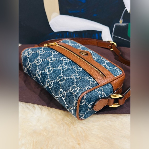 π₯ GUCCI GG DENIM OPHIDIA SHOULDER BAG FULL INCLUSION PRESTINE CONDITION - Picture 14 of 15